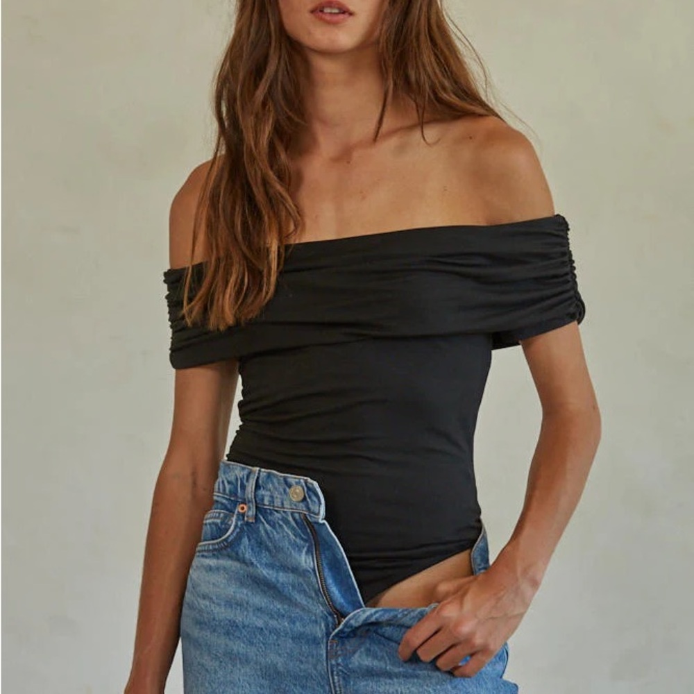 Off the shoulder black boutique body suite